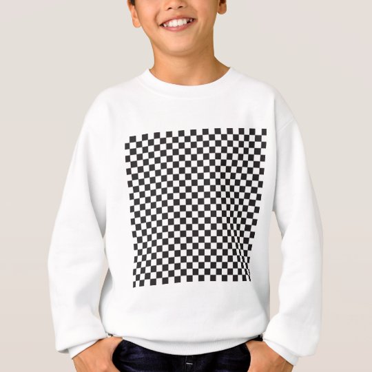 Black and White Chequered Board Checks Sweatshirt