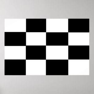 Black and White Chequered Canvas Print