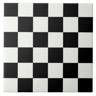 Black and White Chequered Check Pattern Ceramic Ti Tile