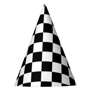 Black and White Chequered Colour Party Hat