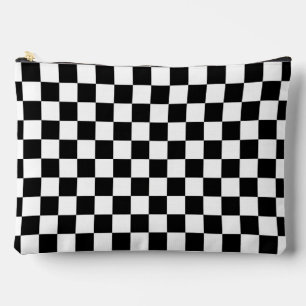 Black and White Chequered Cosmetic Bag