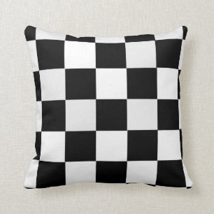 Black and White Chequered Cushion