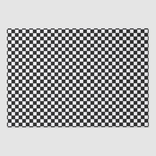 Black and White Chequered Flag Car Racing Tissue Paper (Front)