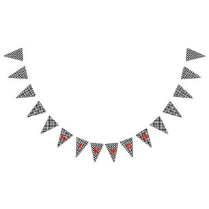 Black and White Chequered Flag Party Bunting