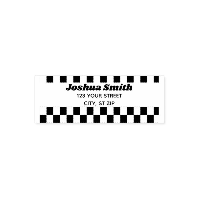 Black and White Chequered Flag Self-inking Stamp (Design)
