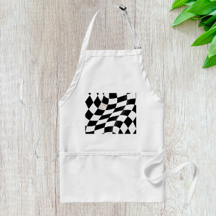 Black And White Chequered Flag Standard Apron