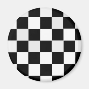 Black and White Chequered Magnet