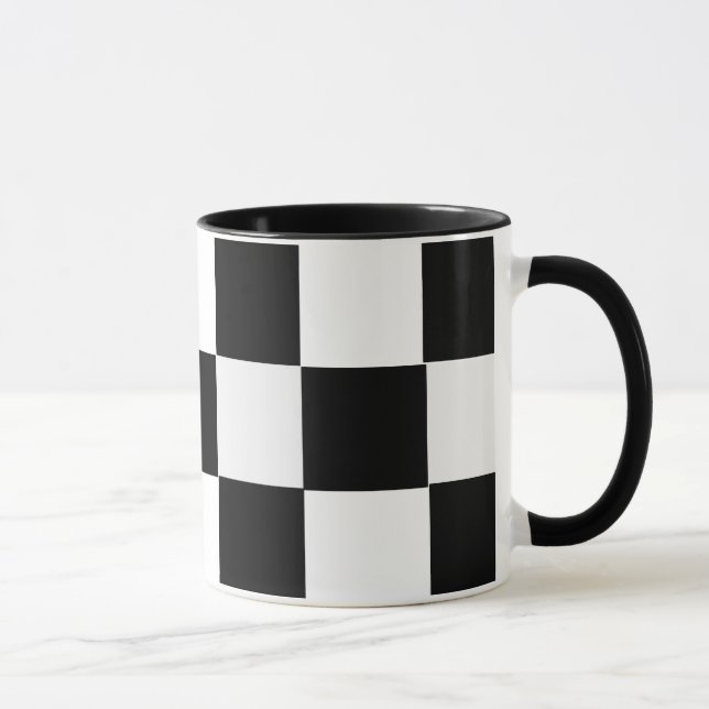 Black and White Chequered Mug (Right)