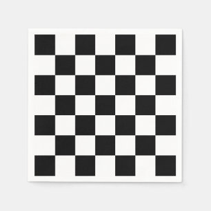 Black and White Chequered Napkin