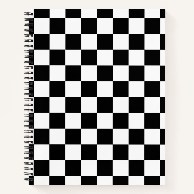 Black and White Chequered Notebook (Front)