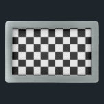 Black and White Chequered Pattern Belt Buckle<br><div class="desc">Design of a classic black and white chequered pattern.</div>