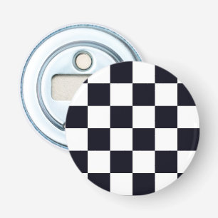 Black and White Chequered Pattern Bottle Opener