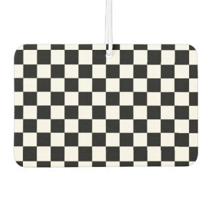 Black and white chequered pattern car air freshener