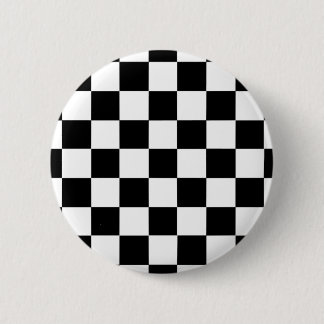 Black and White Chequered Pattern Chequerboard 6 Cm Round Badge