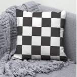 Black and White Chequered Pattern Cushion<br><div class="desc">Do you like simple patterns?  This pillow has a black and white chequered pattern.</div>