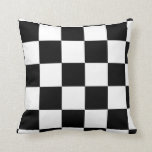 Black and White Chequered Pattern Cushion<br><div class="desc">Chequered Pattern consists of alternating black and white squares or rectangles arranged in a chequerboard pattern, the number, size, and length-width proportions of the rectangles vary from one flag to another. Checkers pattern is lovely and flattering to wear all year round. The optical-grid pattern has appeared in many season and...</div>