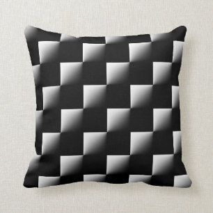 Black and White Chequered Pattern Cushion