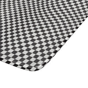 Black And White Chequered Pattern Cutting Board
