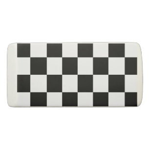 Black and White Chequered Pattern Eraser