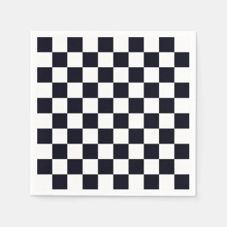 Black and White Chequered Pattern Napkin