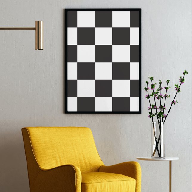 Black and White Chequered Pattern Poster (Creator Uploaded)