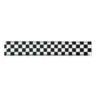 Black and White Chequered Pattern Ruler