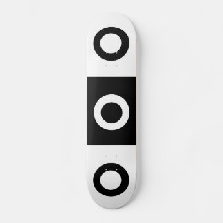 Black and white chequered pattern skateboard