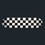 Black and White Chequered Pattern Skateboard<br><div class="desc">Chequered Pattern consists of alternating black and white squares or rectangles arranged in a chequerboard pattern, the number, size, and length-width proportions of the rectangles vary from one flag to another. Checkers pattern is lovely and flattering to wear all year round. The optical-grid pattern has appeared in many season and...</div>