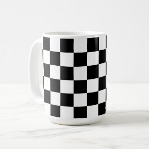 Black and White Chequered Retro Mug Cup