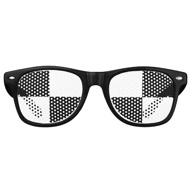 black and white chequered retro sunglasses (Front)