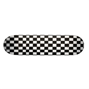 Black and White Chequered Skateboard