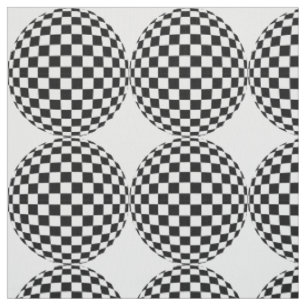 black and white chequered spheres fabric