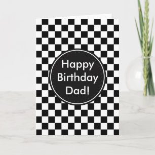 Black and White Chequered Squares Card