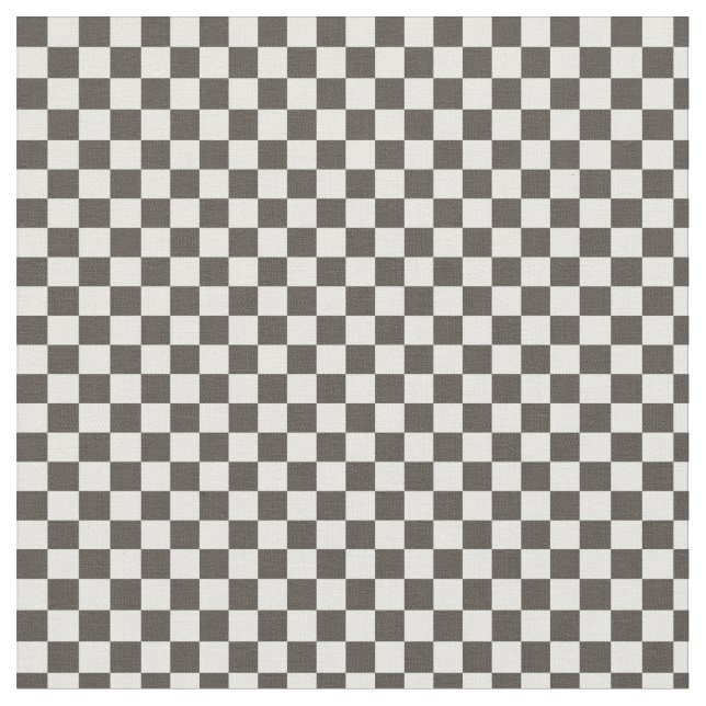 Black and White Chequered Squares Fabric (Close Up)
