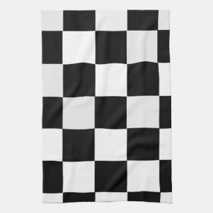 Black and White Chequered Tea Towel
