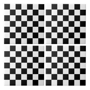 Black and White Chequered Tile