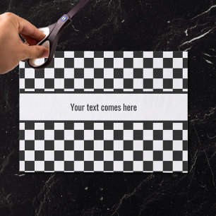 Black and white chequered tissue paper