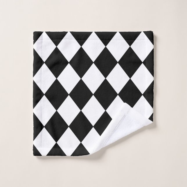 Black and White Chequered Wash Cloth (Wash Cloth)