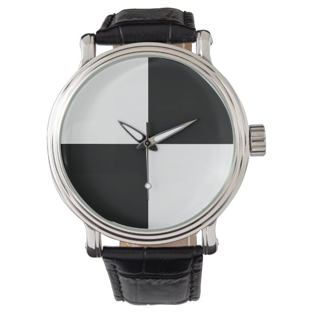Black and White Chequered Watch (Front)