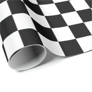Black and White Chequered  Wrapping Paper