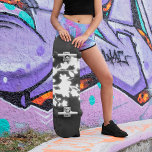 Black And White Cherry Blossom Skateboard<br><div class="desc">Black and white floral cherry blossom design.</div>