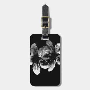 Black And White Cherry Blossoms, Luggage Tag