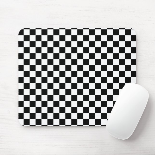 Black and White Chess Digital Print Mouse Mat (With Mouse)
