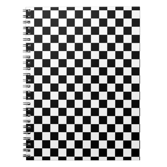 Black and White Chess Digital Print Notebook (Front)