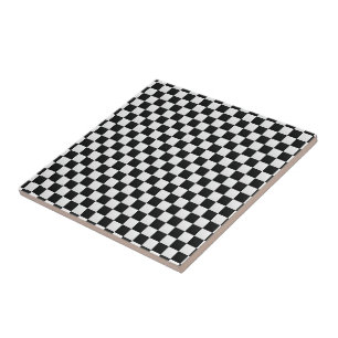 Black and White Chess Digital Print Tile