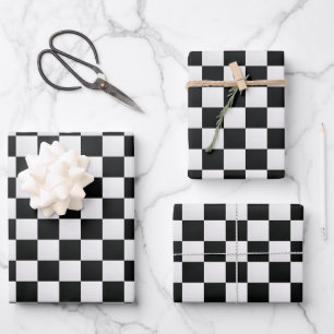 Black and White Chess Digital Print Wrapping Paper Sheet