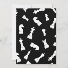 Black and White Chess Piece Pattern