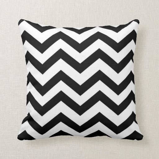 Image of Black and White Chevron Cushion