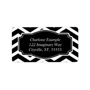 Black and White Chevron Custom Label