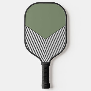 Black and white chevron design and green triangle pickleball paddle